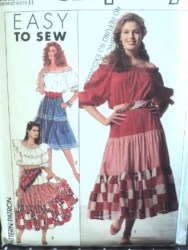 9601 ON OFF SHLDR PEASANT BLOUSE/TIER SKIRT LENGTHS PATTERN 6-24